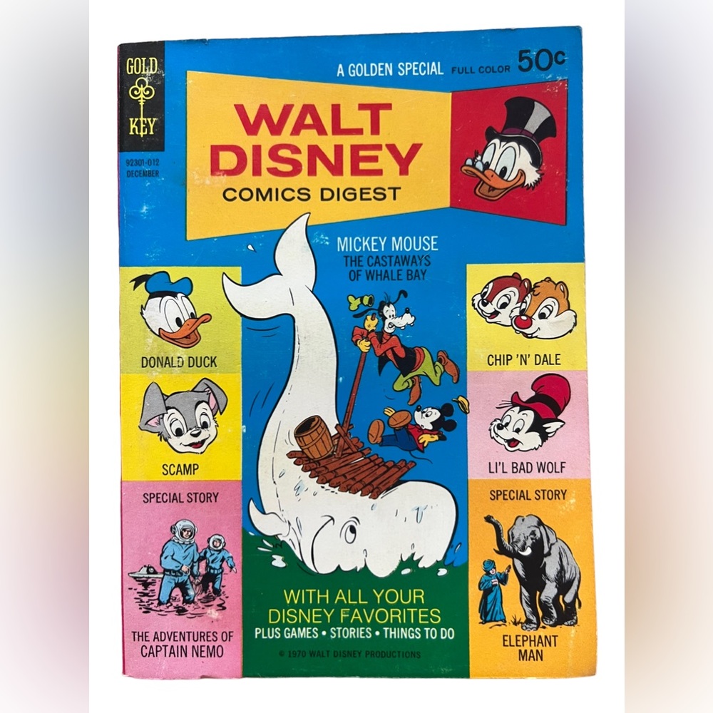 Walt Disney Comics Digest Gold Key #26 December 1970 Donald Duck Mickey Pluto